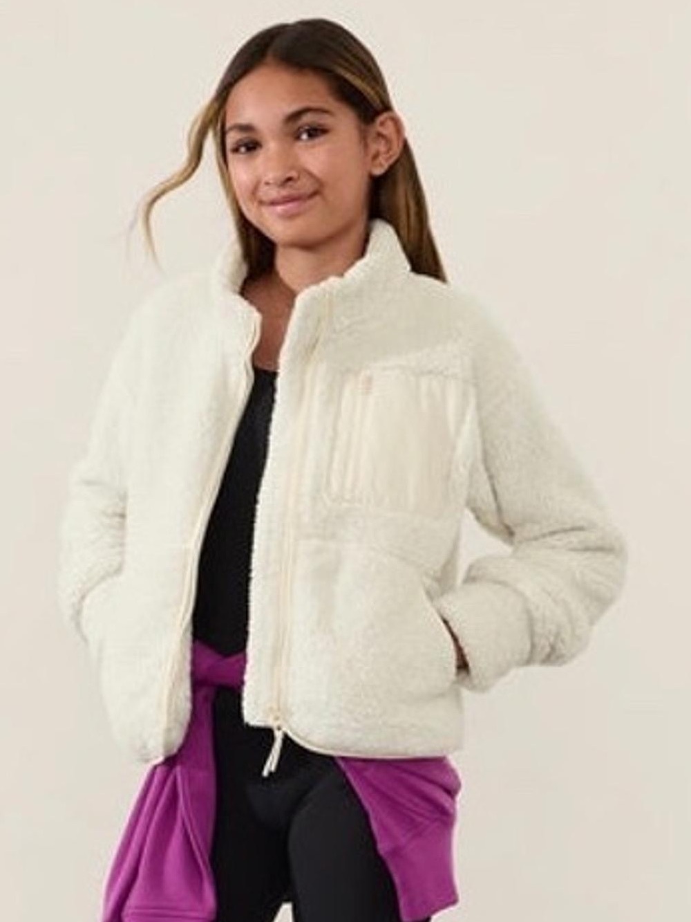 NWT Athleta so toasty fleece jacket girls 7